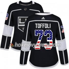 Dámské Hokejový Dres Los Angeles Kings Tyler Toffoli 73 2017-2018 USA Flag Fashion Černá Adidas Authentic